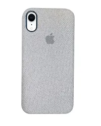 Fastship Slim Canvas Fabric Apple Logo Phone Cases Cloth Distressed Hard Compatible for i Phone 10R  Grey-thumb1