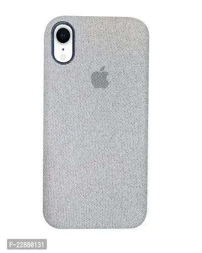 Fastship Slim Canvas Fabric Apple Logo Phone Cases Cloth Distressed Hard Compatible for i Phone 10R  Grey-thumb2