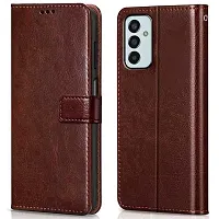 Fastship Case Leather Finish Inside TPU Wallet Stand Magnetic Closure Flip Cover for Samsung Galaxy F54 5G  Executive Brown-thumb1