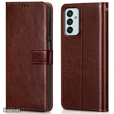 Fastship Case Leather Finish Inside TPU Wallet Stand Magnetic Closure Flip Cover for Samsung Galaxy F54 5G  Executive Brown-thumb2