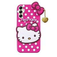 Fastship Rubber Kitty with Cat Eye Latkan Case Back Cove for Samsung A04s  SM A047F 4G  Dark Pink-thumb1