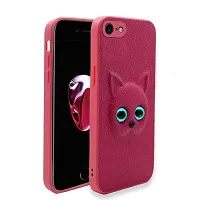 Coverage Colour Eye Cat Soft Kitty Case Back Cover for i Phone 8  Faux Leather Finish 3D Pattern Cat Eyes Case Back Cover Case for i Phone 8  Pink-thumb1