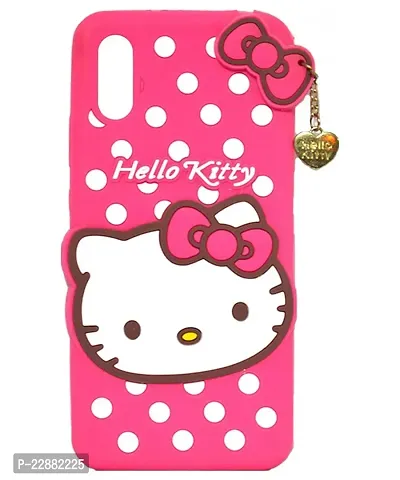 Coverage Rubber Hello Kitty with Pendant Case Back Cove for Mi REDMI 9A  Pink-thumb2