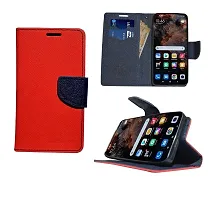 Coverage Imported Canvas Cloth Smooth Flip Cover for Mi 9T  Mi 9T Pro Inside TPU  Inbuilt Stand  Wallet Style Back Cover Case  Stylish Mercury Magnetic Closure  Red-thumb1