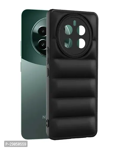 Fastship Matte Soft Case | Liquid Silicon Puff Case Back Cover for Realme 12Pro+ 5G - RMX3840 - Black-thumb5