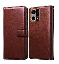 Fastship Vintage Magnatic Closer Leather Flip Cover for Oppo CPH2461  Oppo F21sPro 4G  Executive Brown-thumb1