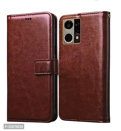 Fastship Vintage Magnatic Closer Leather Flip Cover for Oppo CPH2461  Oppo F21sPro 4G  Executive Brown-thumb2