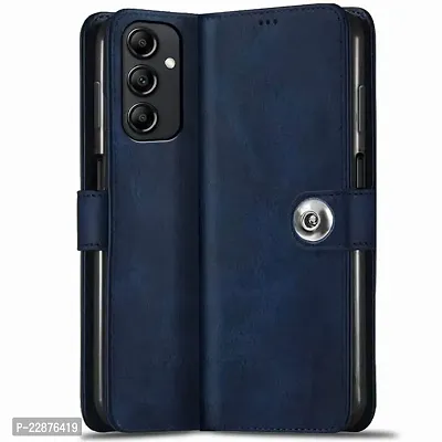 Fastship Samsung M13 4G  SM M135F Flip Cover  Full Body Protection  Inside Pockets  Stand  Wallet Button Magnetic Closure Book Cover Leather Flip Case for Samsung Galaxy M13 4G  Blue-thumb0