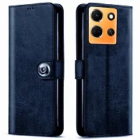 Fastship Cases Leather Finish Flip Cover for Infinix X6711  Note 30 5G  Inside Back TPU  Stand  Wallet Button Magnetic Closure for Infinix Note 30 5G  Navy Blue-thumb1