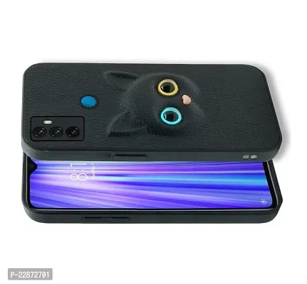 Coverage Coloured 3D Cat Eye Proper fix Case Rubber Back Cover for Oppo A33 2020  Pitch Black