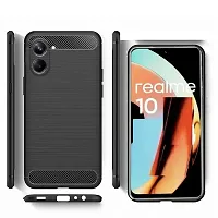 Fastship New Silicone Hybrid Rubber Case Back Cover for Realme 10 4G  Black-thumb1