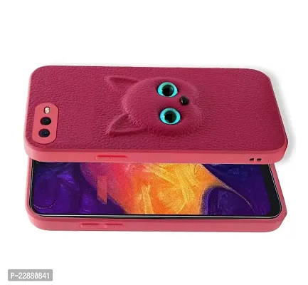 Fastship Colour Eye Cat Soft Kitty Case Back Cover for Oppo A3s  Faux Leather Finish 3D Pattern Cat Eyes Case Back Cover Case for Oppo CPH1803  Oppo A3s  Pink-thumb2