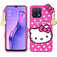 Fastship case Silicone Soft Hello Cat Kitty with Pendant Case Proper fit Back Cover for Oppo A16k  Pink-thumb1