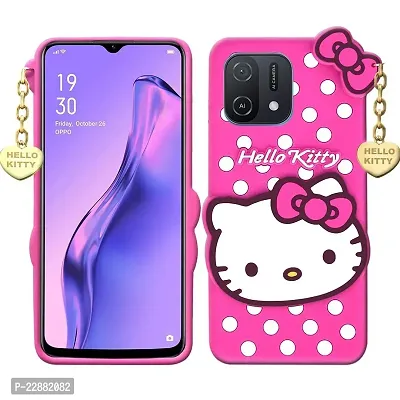 Fastship case Silicone Soft Hello Cat Kitty with Pendant Case Proper fit Back Cover for Oppo A16k  Pink-thumb2