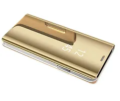 Fastship Clear View Smart Electroplate Mirror Flip Protective Leather with Glass Flip Cover for Samsung Galaxy S9 Plus  Executive Golden-thumb1