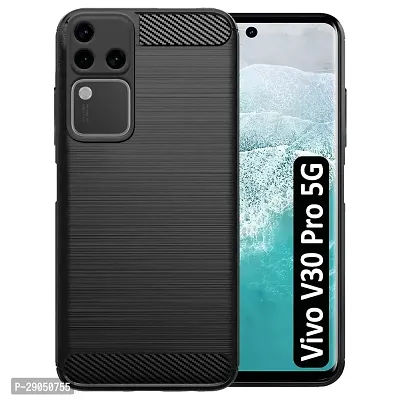 Fastship Silicone Hybrid Matte Rubber Case Back Cover for Vivo V30 Pro 5G - Black-thumb2