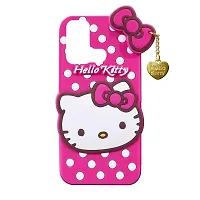 Fastship Silicone Soft Hello Kitty with Pendant Case Proper fit Back Cove for REDMI 12C  Pink-thumb1