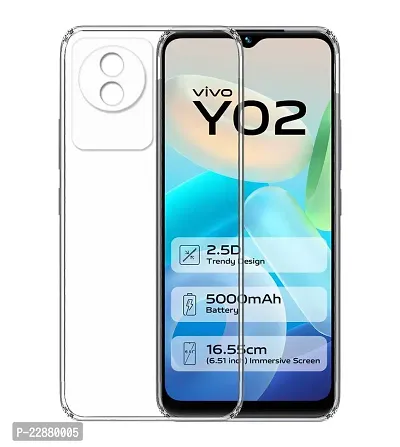 Fastship Rubber Back Cover for Vivo V2217  Y02  Transparent-thumb0