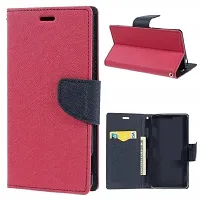 Coverage Realme Narzo 10A Flip Cover  Canvas Cloth Durable Long Life  Wallet Stylish Mercury Magnetic Closure Book Cover Leather Flip Case for Realme Narzo 10A  Pink Blue-thumb1