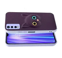 Fastship Colour Eye Cat Soft Kitty Case Back Cover for Vivo Y20G  Faux Leather Finish 3D Pattern Cat Eyes Case Back Cover Case for Vivo V2037  Vivo Y20 G  Jam Purple-thumb1