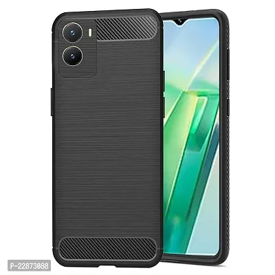 Fastship Cover Case Silicone Rubber Hybrid Case Case Back Cover for Vivo V2204  vivo Y16  Black-thumb2