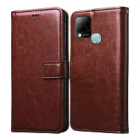 Fastship Vintage Magnatic Closer Leather Flip Cover for Infinix X689  Hot 10s  Executive Brown-thumb1