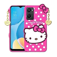 Fastship case Rubber Cat Kitty with Golden Latkan Case Back Cover for Oppo CPH2333  Oppo A96 4G  Pink-thumb1