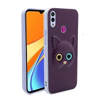 Fastship Colour Eye Cat Soft Kitty Case Back Cover for Xiaomi Redmi Note 7s  Faux Leather Finish 3D Pattern Cat Eyes Case Back Cover Case for Mi Redmi Note 7  MZB7746IN  Jam Purple-thumb1