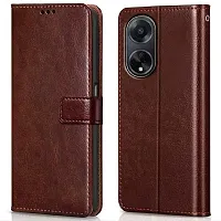 Fastship New Vintage Magnatic Closer Leather Flip Cover for Oppo CPH2527  Oppo F23 5G  Executive Brown-thumb1