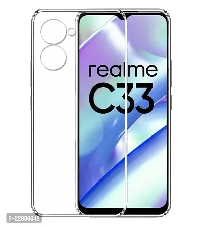 Coverage Transparent Rubber Case Back Cover for Realme RMX3624  Realme C33  Transparent-thumb0