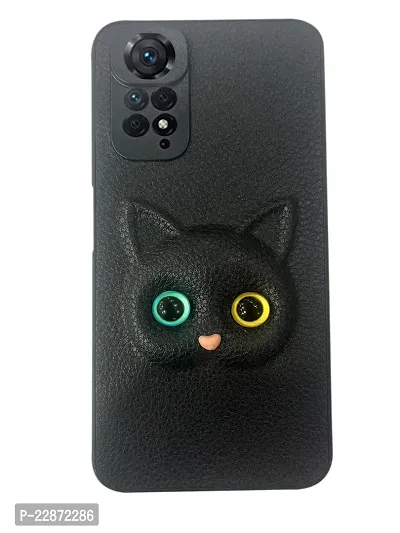 Coverage Coloured 3D Cat Eye Proper fix Case Rubber Back Cover for Redmi Note 11 PRO Plus 5G  Pitch Black