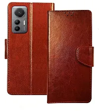 Fastship Vintage Magnatic Closer Leather Flip Cover for Mi 2203129G  MI 12Lite  Executive Brown-thumb1