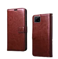 Fastship Vintage Magnatic Closer Leather Flip Cover for Infinix X6512  Smart 6HD  Executive Brown-thumb1