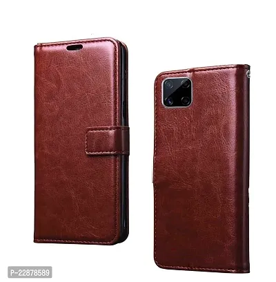 Fastship Vintage Magnatic Closer Leather Flip Cover for Infinix X6512  Smart 6HD  Executive Brown-thumb2