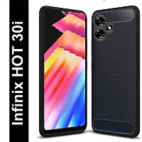 Fastship Cases Silicone Hybrid Rubber Case Back Cover for Infinix HOT 30i  Black-thumb1