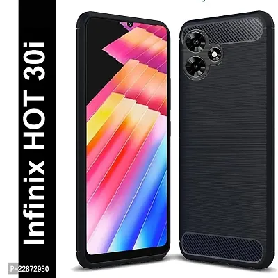 Fastship Cases Silicone Hybrid Rubber Case Back Cover for Infinix HOT 30i  Black-thumb2