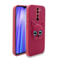 Coverage Colour Eye Cat Soft Kitty Case Back Cover for REDMI 9 Prime  Faux Leather Finish 3D Pattern Cat Eyes Case Back Cover Case for Mi REDMI 9PRIME  Pink-thumb1