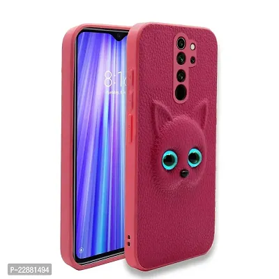 Coverage Colour Eye Cat Soft Kitty Case Back Cover for REDMI 9 Prime  Faux Leather Finish 3D Pattern Cat Eyes Case Back Cover Case for Mi REDMI 9PRIME  Pink-thumb2