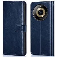 Fastship Cases Vintage Magnatic Closer Leather Flip Cover for Realme RMX3771  Narzo 60Pro  Navy Blue-thumb1