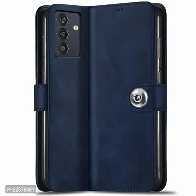 Fastship Samsung Galaxy A04s 4G Flip Cover  Full Body Protection  Inside Pockets  Stand  Wallet Stylish Button Magnetic Closure Book Cover Leather Flip Case for Samsung Galaxy A04s 4G  Blue-thumb0