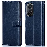 Fastship Cases Vintage Magnatic Closer Leather Flip Cover for Oppo CPH2527  Oppo F23 5G  Navy Blue-thumb1