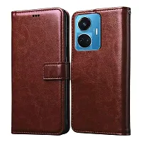 Fastship Vintage Magnatic Closer Leather Flip Cover for Realme RMX3686  10Pro Plus 5G  Executive Brown-thumb1