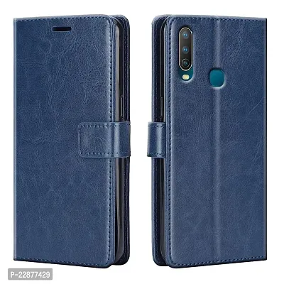 Fastship Leather Finish Inside TPU Wallet Stand Magnetic Closure Flip Cover for Huawei Honor 10i  Navy Blue-thumb0