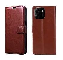 Fastship case Vintage Magnatic Closer Leather Flip Cover for Tecno POP 7Pro  Executive Brown-thumb1