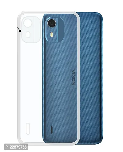 Fastship Rubber Silicone Back Cover for Nokia C12 Pro  Transparent-thumb2