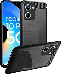 Fastship Silicone Hybrid Rubber Case Back Cover for Realme 10 Pro 5G  Black-thumb1