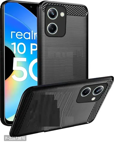 Fastship Silicone Hybrid Rubber Case Back Cover for Realme 10 Pro 5G  Black-thumb2