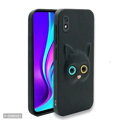 Fastship Colour Eye Cat Soft Kitty Case Back Cover for Vivo Y1s  Faux Leather Finish 3D Pattern Cat Eyes Case Back Cover Case for Vivo 1929  Vivo Y1s  Jam Purple-thumb0