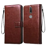 Fastship Case Vintage Magnatic Closer Leather Flip Cover for Nokia TA 1270  Nokia 2 4  Executive Brown-thumb1