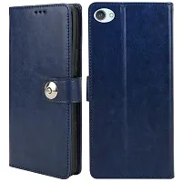 Fastship Cover Vivo Y71 Flip Cover  Wallet Stylish Button Magnetic Closure Book Cover Leather Flip Case for Vivo Y71  Blue-thumb1